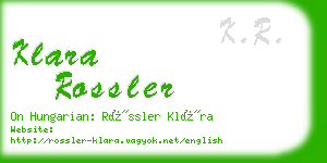 klara rossler business card